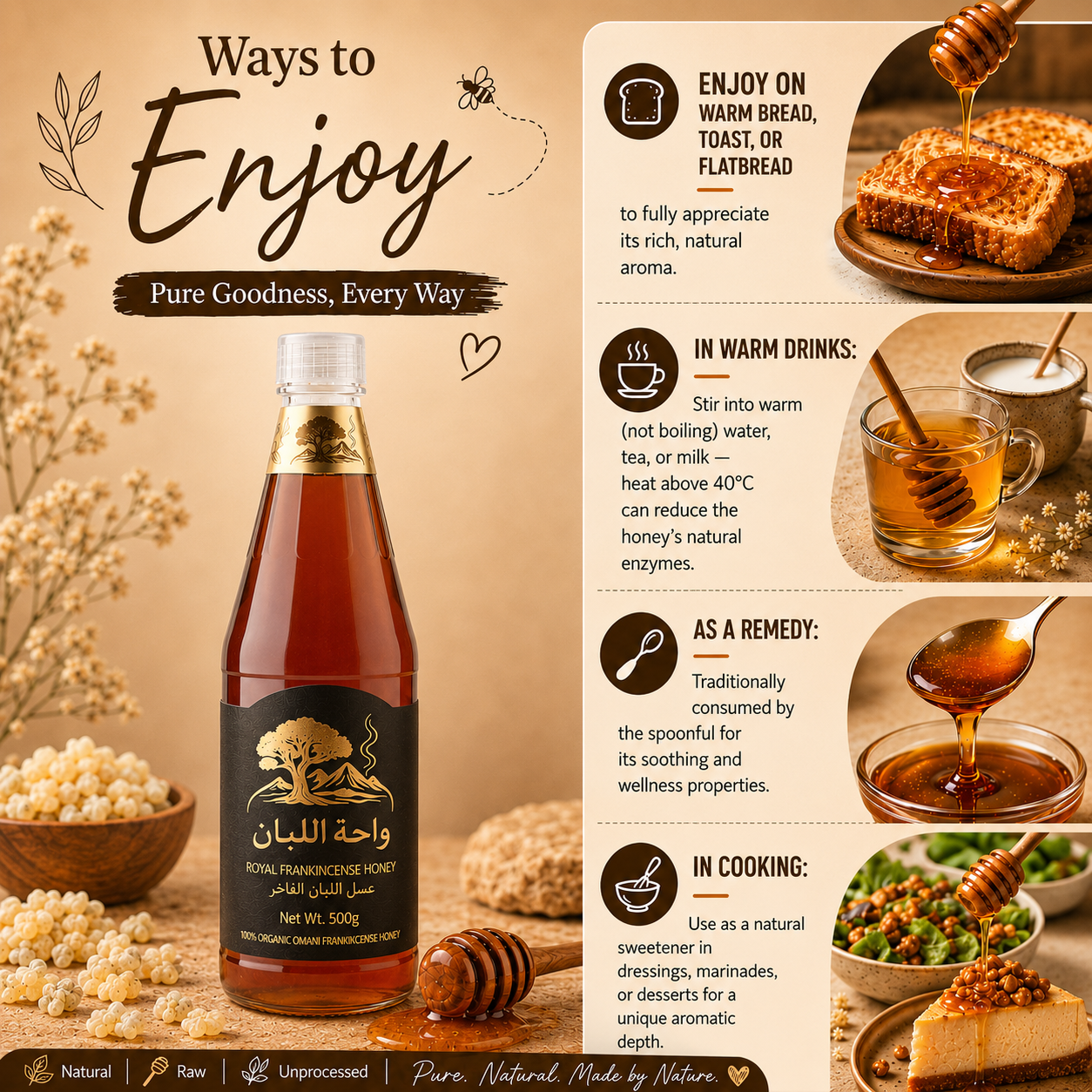 Luban Honey bottle with usage instructions 